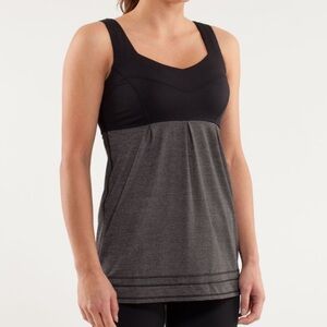 Lululemon Run Women's Black & Gray Adjustable Tame Me Tank Top Size 8 EUC